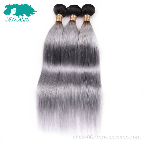 grey color human hair extension, grey hair bundles with closure